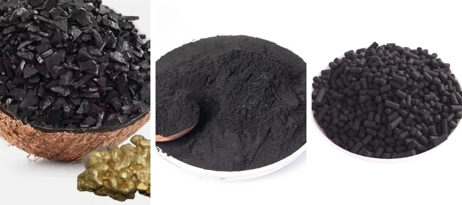 Granular activated carbon and powdered activated carbon and pellet activated carbon