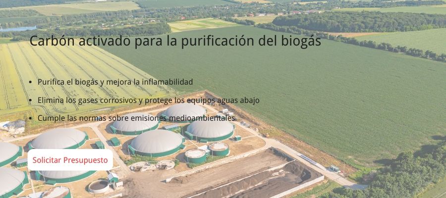 Carbon activo para la purificacion del biogas