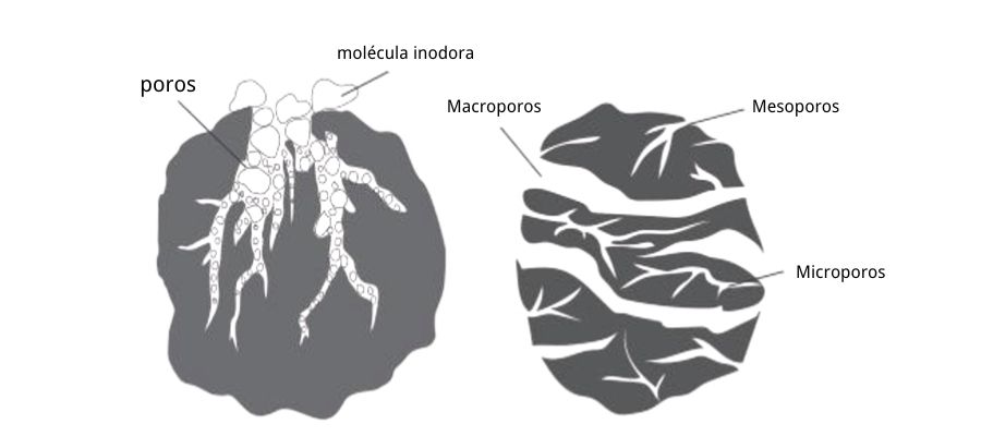 Principio de adsorcion del carbon activado en las unidades de control de olores