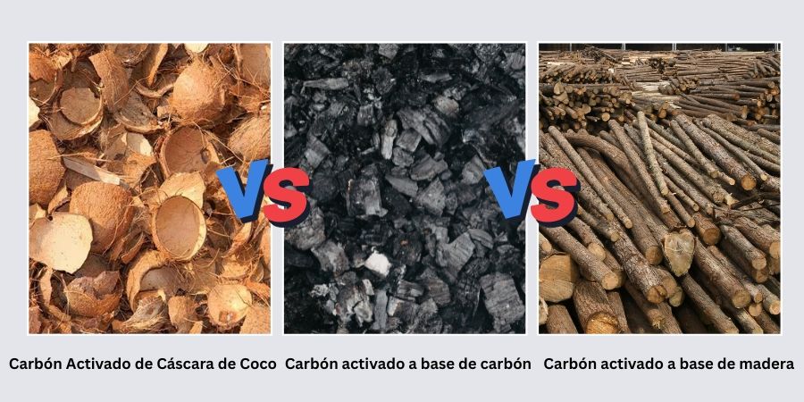 Carbon activado cascara de coco vs a base de carbon vs a base de madera